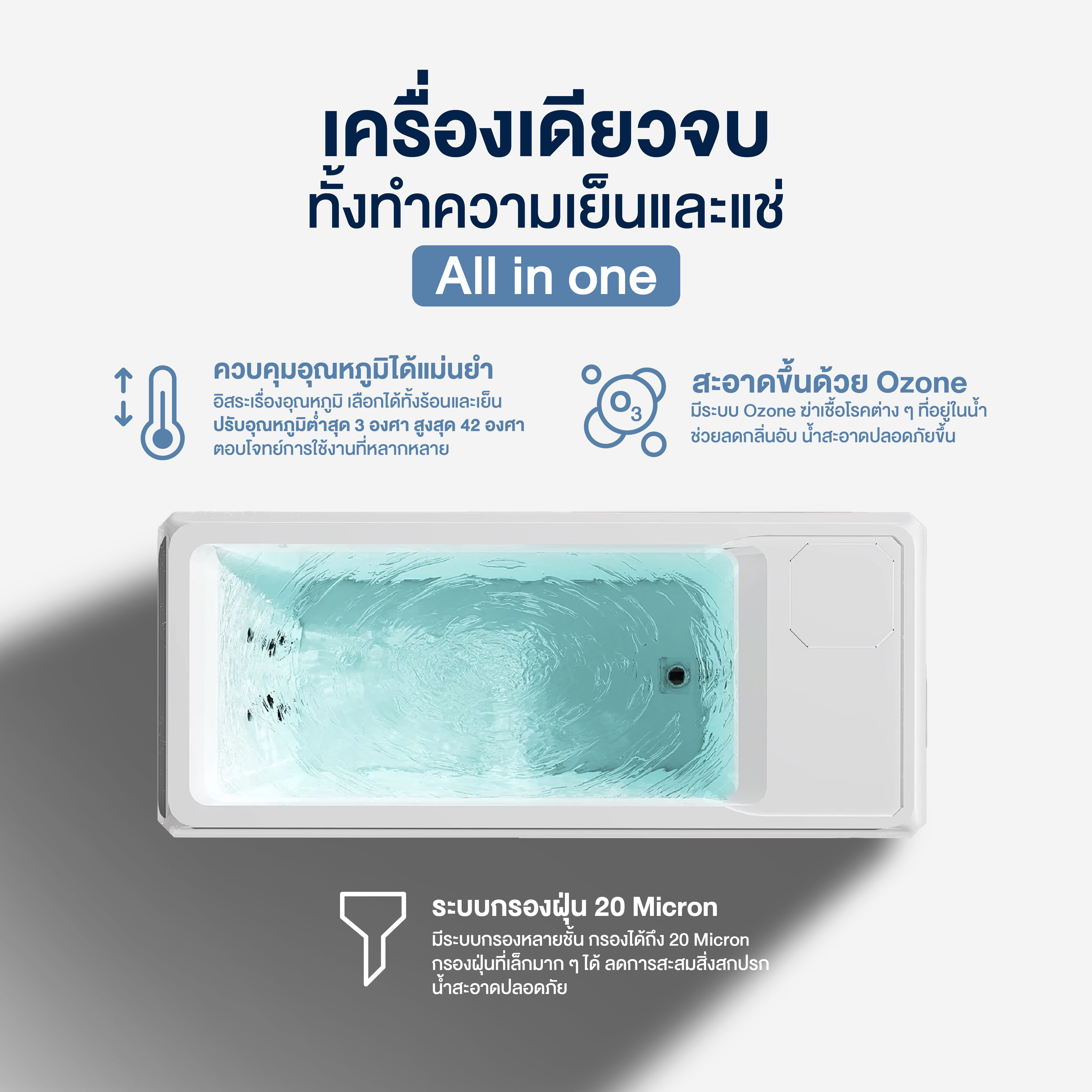อ่างแช่น้ำเย็น HOMEFITTOOLS พร้อมชิลเลอร์ 1.0HP (อุณหภูมิ 3-42°องศา) ICE BATH COLD PLUNGE_5